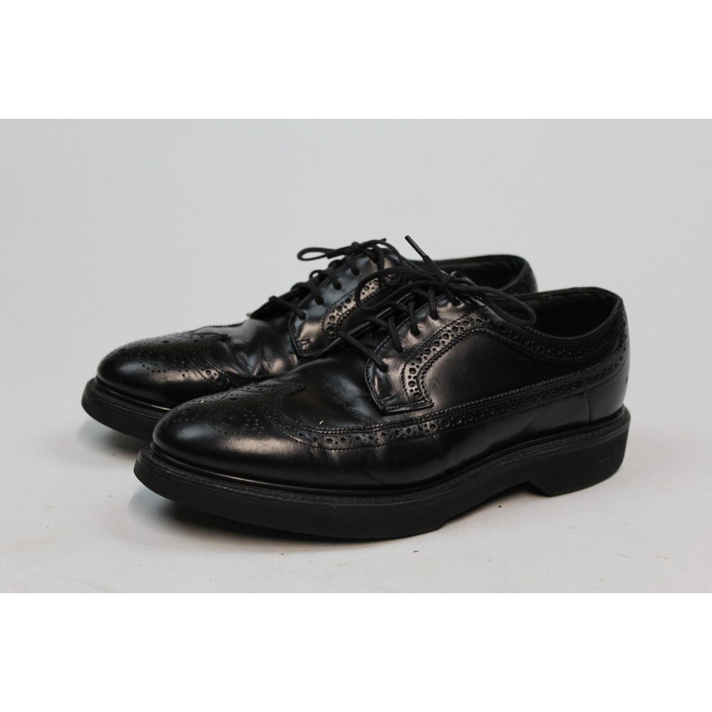 HANOVER Master Flex wingtip shoes in Black Leather Man Made In U.S.A Men's 8D/B